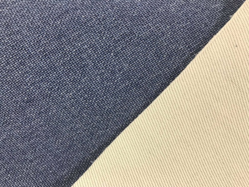 tkanina z recyklingowanego poliestru i bawełny, denim
