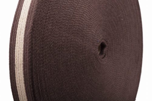 taśma bawełniane kaletnicze brąz i beż