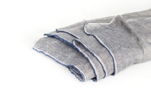 tkanina lniana jeans melanż 154g